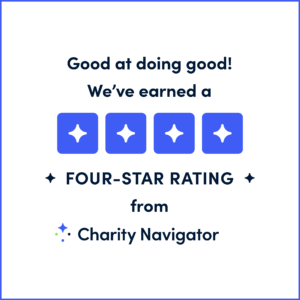 We've earned a four-star rating from Charity Navigator